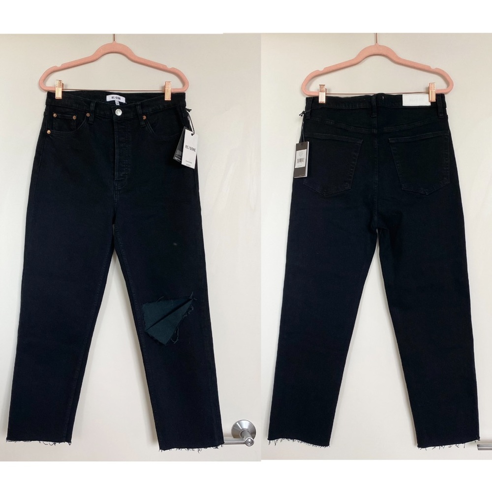 RE/DONE Black 70's Stove Pipe Jeans - Picture 7 of 15
